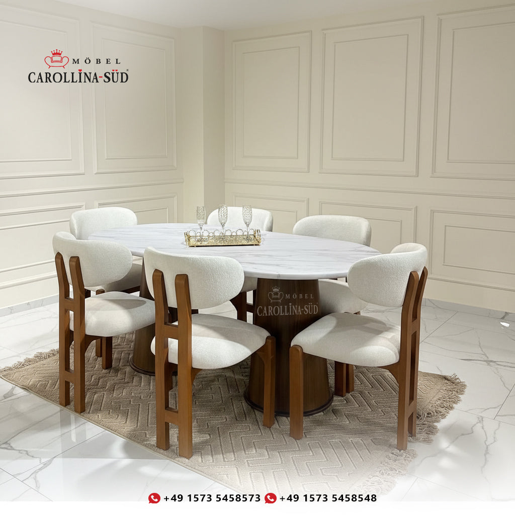 Cloud Marble Dining Set